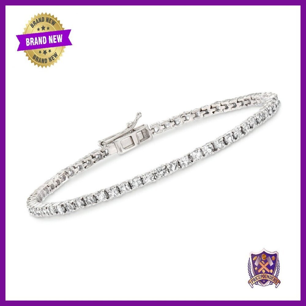 Sterling Silver Tennis Bracelet with 4.70ct White Topaz Gemstones